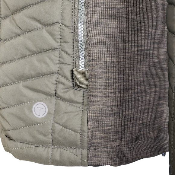 Women T by Talbots Olive Green Chevron Quilted Jacket Small, Like New - Picture 7 of 11